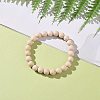 Natural Fossil Bead Stretch Bracelets BJEW-K212-B-015-4