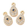 Brass Micro Pave Cubic Zirconia Charms CU-K002-01C-02-1