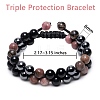 Stone Braided Bead Bracelets for Men Women BJEW-SW00001-04-3
