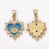 Brass Clear Cubic Zirconia Pendants ZIRC-J025-67G-3