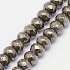 Natural Pyrite Beads Strands G-L051-3x2mm-01-2