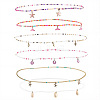 6Pcs 6 Styles Glass Seed Beads Stretch Waist Chains for Women AJEW-CY0001-17-1