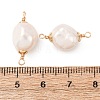Natural Pearl Rice Connector Charms KK-Z152-01G-03-3