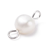 Natural Freshwater Pearl Connector Charms PALLOY-JF01404-03-4