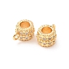 Brass Micro Pave Cubic Zirconia Tube Bails KK-F942-13G-2