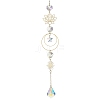 Glass Teardrop Hanging Suncatchers HJEW-JM04250-2