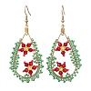 Glass Seed Beads Teardrop Dangle Earrings EJEW-MZ00302-2