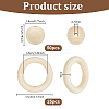 Round/Ring Unfinished Wood Beads PH-WOOD-G003-02-2