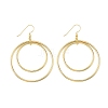 Electroplated 304 Stainless Steel Flat Round Dangle Earrings EJEW-Z129-09G-4