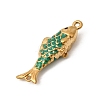 304 Stainless Steel Enamel Fish Connector Charms STAS-B128-54G-04-2