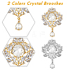 DICOSMETIC 4Pcs 2 Colors Wedding Bridal Flower Bouquet Crystal Rhinestone Brooch JEWB-DC0001-05-4