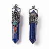 Natural Lapis Lazuli Dyed Big Pointed Pendants G-H281-02E-2