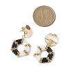 Glass Hexagon Stud Earrings EJEW-MZ00306-3