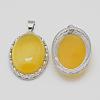 Natural Yellow Agate Pendants G-D851-11-2