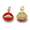 Brass Enamel Charms KK-B026-23G-2