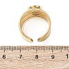 304 Stainless Steel with Glass Cat Eye Cuff Rings for Women RJEW-K309-40F-5