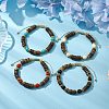 8mm Round Dyed Synthetic Turquoise & Natural Coconut Adjustable Braided Beads Bracelets for Women BJEW-JB10762-2