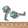 Angel Brass Synthetic Turquoise Pendants KK-D361-02AS-13-3