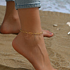 Fashionable Stainless Steel Textured Paperclip Chain Anklets for Women NQ3466-3
