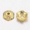 6-Petal Tibetan Style Alloy Flower Bead Caps TIBE-S220-G-01-NR-2