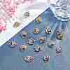 28pcs 7 colors Glass Connector Charms GLAA-PH0002-56P-7