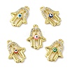 Rack Plating Brass Micro Pave Cubic Zirconia Pendants KK-F854-12G-1