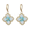 Handmade Glass Seed Beads Flower Leverback Earrings EJEW-MZ00578-01-2
