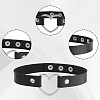 6Pcs 6 Styles Adjustable Gothic Two Tone PU Leather Alloy Heart Choker Necklaces for Women NJEW-CL0007-07-5