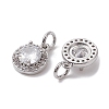 Brass Micro Pave Clear Cubic Zirconia Charms X-KK-K360-16P-2