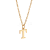 304 Stainless Steel Letter Pendant Necklaces NJEW-LP0001-53T-G-1