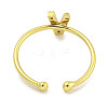 Rack Plating Brass Open Cuff Rings for Women RJEW-F162-02G-V-3