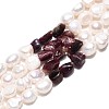 Natural Tourmaline Nuggets & Natural Cultured Freshwater Pearl Beads Strands PEAR-N023-01A-11-2