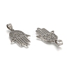 Tarnish Resistant Hamsa Hand/Hand of Fatima/Hand of Miriam 304 Stainless Steel Pendants STAS-F016-18P-2