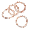 10MM Natural Xinjiang Golden Silk Jade Round Beaded Stretch Bracelets for Women BJEW-G756-01B-4