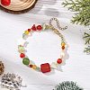 Christmas Gemstone and Natural Pearl Beaded Bracelets for Women BJEW-TA00769-1