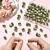 80Pcs Polymer Clay Rhinestone European Large Hole Beads with Silver Color Plated Brass Cores FPDL-LT0001-02B-3