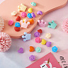 50Pcs 15 Style Food Grade Eco-Friendly Silicone Beads SIL-TA0001-10-14