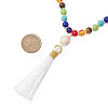 Chakra Gemstone Round Beaded Turtle Pendant Necklaces NJEW-JN05076-3