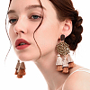 Coconut Brown Wood Stud Earring Findings EJEW-CJC0001-10-4