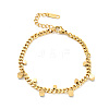 Rhinestone Charms Bracelet with Curb Chains BJEW-P273-01G-02-3