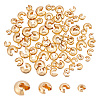 HOBBIESAY 80Pcs 4 Style Brass Crimp Beads Covers KK-HY0002-94G-1