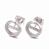 Anti-Tarnish Rhodium Plated 925 Sterling Silver Stud Earring Settings STER-F032-04P-1
