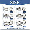 12Pcs 6 Size 201 Stainless Steel Grooved Finger Ring Settings STAS-TA0002-15P-12