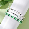 3Pcs Handmade Polymer Clay & Acrylic Beaded Stretch Bracelets for Women BJEW-JB12729-2