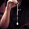 SUPERFINDINGS 3Pcs Chakra Leaf Crystal Suncatcher Dowsing Pendulum Pendants FIND-FH0003-13-5