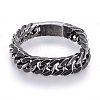 304 Stainless Steel Curb Chains Bracelets BJEW-E346-08B-1