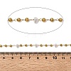 Handmade 304 Stainless Steel ABS Plastic Pearl Beaded Oval Link Chains CHS-L032-01G-03-2
