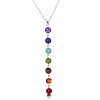 Round Dyed Agate Chakra Pendant Y Necklaces for Women WG9C879-01-5