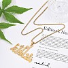 304 Stainless Steel Arabic Pendant Box Chain Necklaces for Women Men NJEW-R013-06G-1