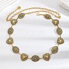 Alloy Oval Heart Link Chain Waist Belly Chains for Women FS-WGE04C8-01-2